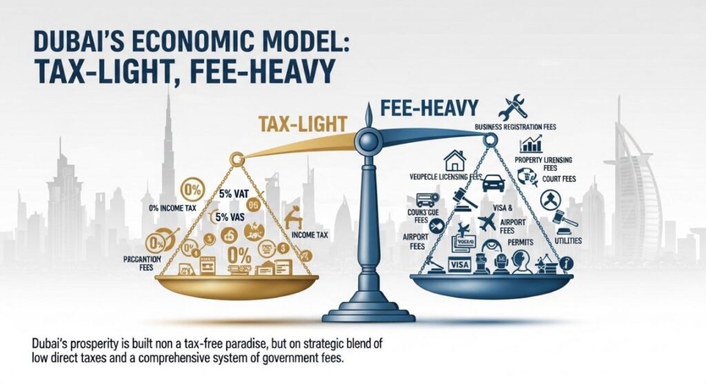 Dubai 1 Big Revenue Secret: बिना Income Tax के अमीर कैसे बना Dubai? अरबों की कमाई, छिपी फीस और ‘करोड़पति मॉडल’ का असली सच। 3 Dubai