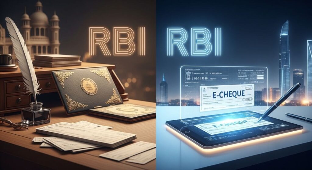 E-Cheque 1 Powerful Payment Revolution: कागज़ से क्लिक तक: RBI के E-Cheque प्लान से कैसे बदल सकता है भारत का Payment सिस्टम? 3 E-Cheque
