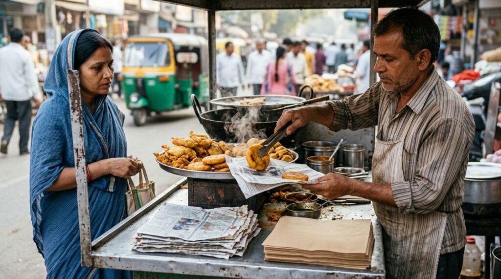 Newspaper में लिपटा खाना: स्वाद के पीछे छिपा सेहत का खतरा। 2026 4 Newspaper