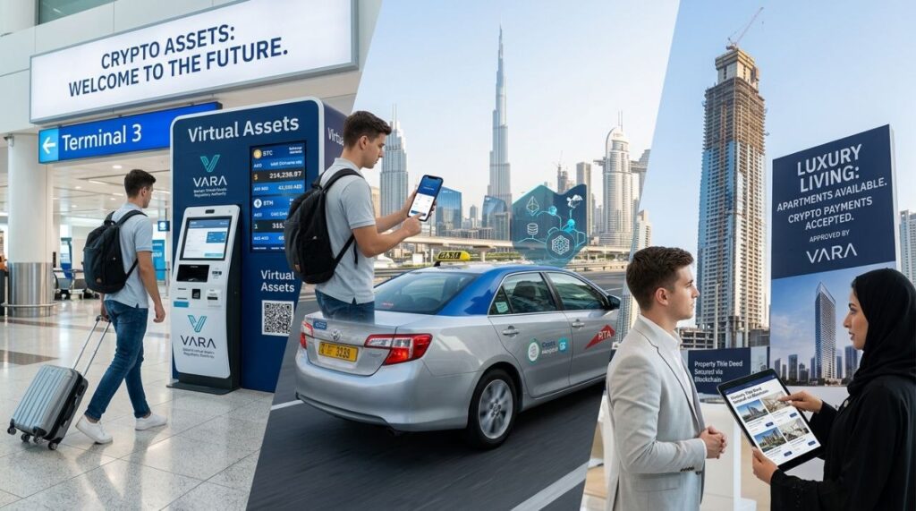 Dubai में Crypto का नया दौर, Flight Ticket से Property तक Digital Money का खेल। 2026 7 Crypto