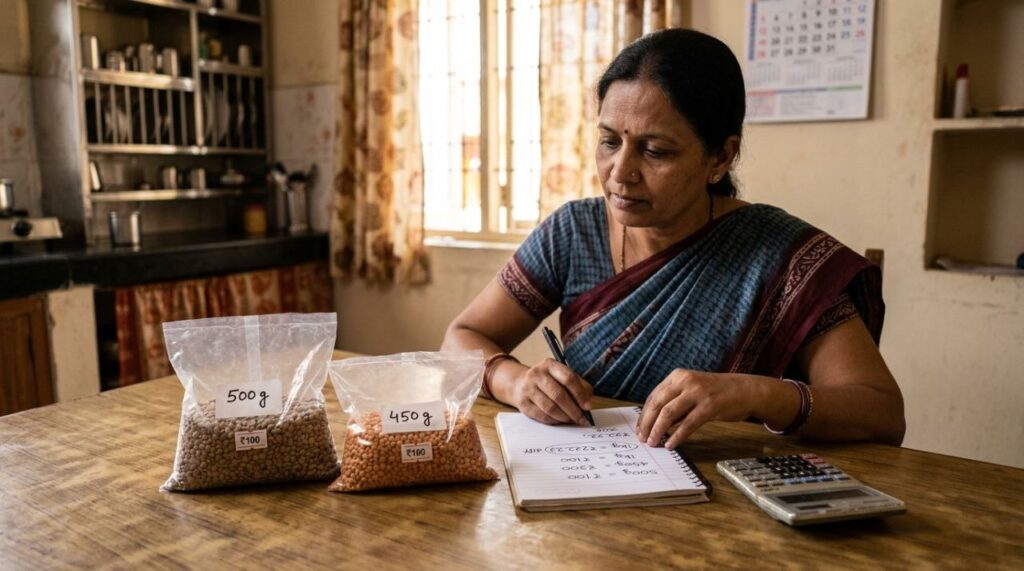 पैकेट वही, कीमत वही… फिर सामान कहाँ गया? Shrinkflation का छिपा सच। 2026 3 Shrinkflation